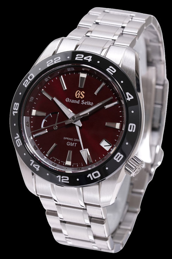 グランドセイコー SBGE305 スプリングドライブGMT 限定1,300本 メンズ腕時計,ステンレススチールケース,ダークレッドダイヤル,ステンレススチールのトリプルリンクバンド